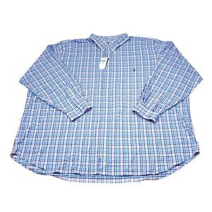 Ralph Lauren Performance Shirt Men's 5XB Gingham Check Blue Pink Stretch